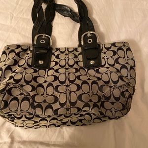 Coach black and grey shoulder bag